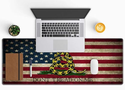 Extended Gaming Mouse Pad Big, Don't Tread On Me American Us Flag Retro Long Mouse Pad Large, 31.5x11.8in Non-Slip Rubber Base Mousepad, Stitched Edges Keyboard Mouse Mat Desk Pad - color: Don't Tread on Me American Us Flag Retro
