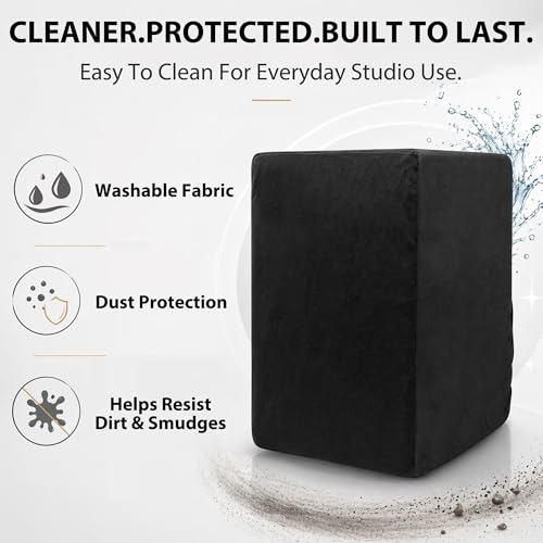 Musiin Studio Monitor Dust Cover Protective Compatible With YAMAHA HS5 Admin Audio T5V KRK Rokit 5 G4 Black 5-Inch Professional Powered Speaker cover(2 packs)