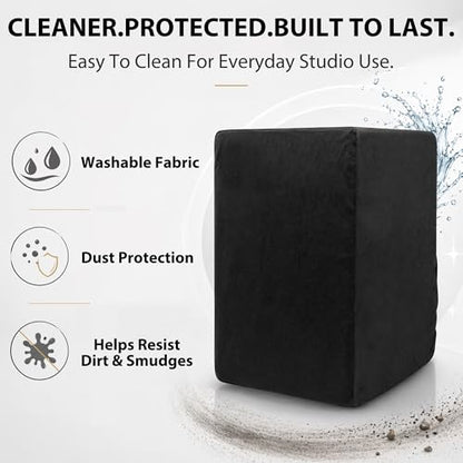 Musiin Studio Monitor Dust Cover Protective Compatible With YAMAHA HS5 Admin Audio T5V KRK Rokit 5 G4 Black 5-Inch Professional Powered Speaker cover(2 packs)