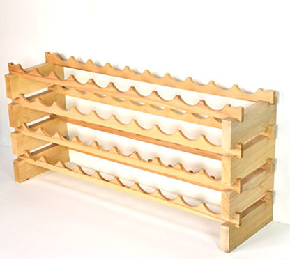 Modular Wine Rack Beechwood 40-120 Bottle Capacity 10 Bottles Across up to 12 Rows Newest Improved Model (40 Bottles - 4 Rows) - size: 40 Bottles - 4 Rows