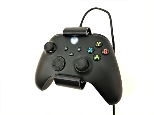 Controller Holder – Under Desk or Wall Mount Compatible with PS5 DualSense and Xbox Controllers | Quick Snap-in Design | Made in USA - color: Black, size: Xbox