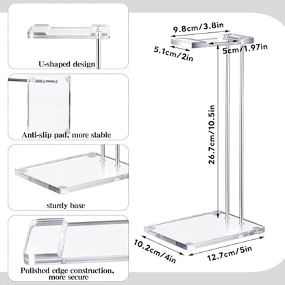 Xuhal Acrylic Headphone Stand Headset Holder for Desk, Clear Acrylic Gaming Headset Stand Universal Headphone Holder for Desktop Display Office Accessories, with Metal Hardware(Rectangle) - style: Rectangle