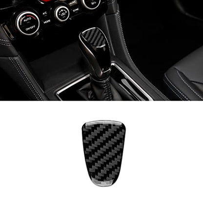 AIRSPEED Car Gear Shift Knob Head Cover Sticker Carbon Fiber Interior Trim for Subaru Impreza 2017-2023 Crosstrek 2018-2023 Accessories (Black) - color: Knob Head Cover-Black
