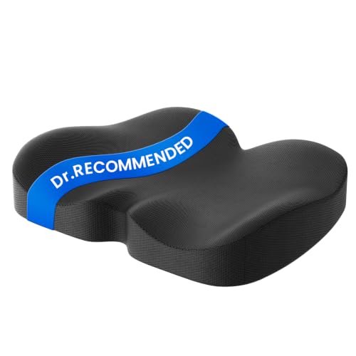 Benazcap Memory Foam Seat Cushion, Ergonomic Office Chair Pressure Relief | Premium memory foam cushion with breathable cover, ergonomic design for office chairs, cars, wheelchairs. - color: Black, size: 14.57×18.11×1.69 / 3.15 inch