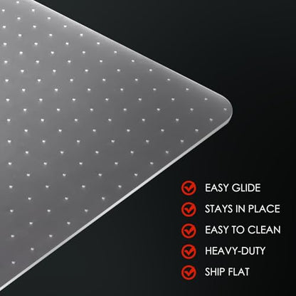 Kuyal Office Chair Mat for Carpet, 2 Pack 36x 48 Clear Heavy Duty Computer Chair Mat, Under Desk Protector Carpeted Floors Mat, Easy Chair Movement,Ship Flat - size: 36" X 48" 2Pack