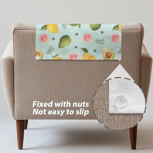 Avocado Lemon Sofa Headrest Covers Recliner Headrest Protector Cover Fade Resistant Headrests Covers Non Slip Slipcovers Couch Furniture Protector for Living Room - color: Avocado Lemon