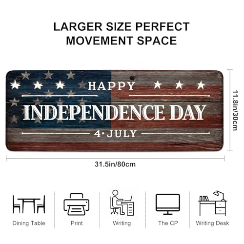 Mouse Pad, Large Anti-Slip with Stitched Edges Desk Mat Desktop Laptop Computer Desk Keyboard Mat,Table Protector Blotter Mat (National Flag, 31.5" x 11.8") - color: National Flag, size: 31.5" x 11.8"