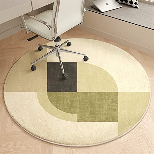 Round Office Chair Mat for Hardwood Floor Computer Gaming Rolling Chair Mat Floor Protector Mat Desk Rug Wood Tile Protection Mat for Office Home, Beige C, Diameter 40" - color: Beige C, size: Diameter 40"