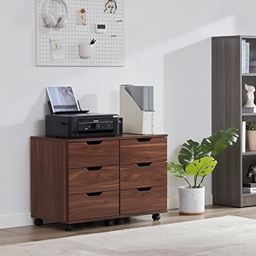 Farini Mobile File Cabinet for Home Office, 3 Drawer Chest Wood, Drawers Unit for Under Desk, Storage Drawers Cabinet Brown - color: Brown