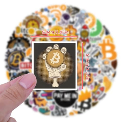 60 Pcs Bitcoin Crypto Sticker Pack Cartoon Vinyl Decals for Laptop Water Bottle Luggage Cup Phone Cryptocurrency Decal, Aesthetic Space Miner, Gift for Traders & Investors - style: A4