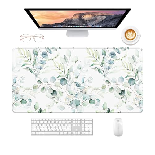 Desk Mat, 32" x 16" XXL Extended Large Gaming Mouse Pad, Desktop Decor Desk Pad, Cute Men Women Office Supplies and Accessories, XL Mouse Mat for Laptop & Keyboard, Minimalism White Flower - color: Minimalism White Flower, size: 32" x 16"