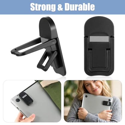 4 Pcs Keyboard Riser Tilt, Mini Foldable Keyboard Prop Up Stand with 2 Angle Settings, Plastic Adjustable Holder for Most Keyboards (Black)