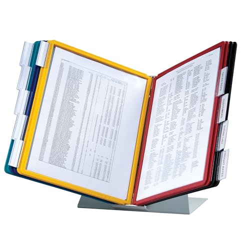 Durable VARIO 20 Pocket Desktop Reference System - Letter Size 10 Double-Sided Panels - Assorted Color Borders - size: 10-Panel Assorted