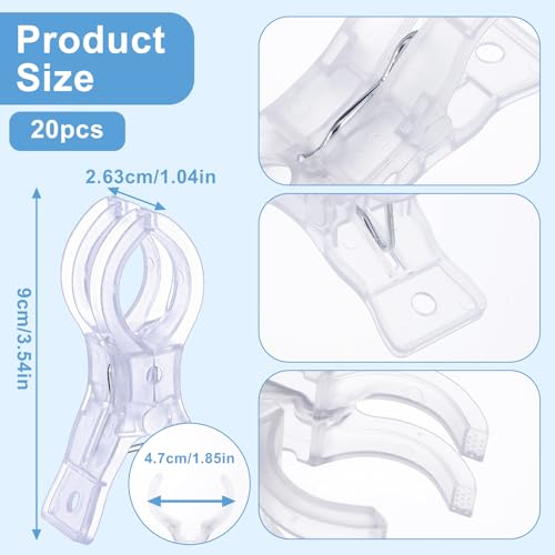 20pcs Balloon Arch Clips Transparent Large Plastic Backdrop Clips Spring Clamps 3.54inch Heavy Duty Clamps For Balloon Arch Crafts Backdrop Woodworking Photography Studios