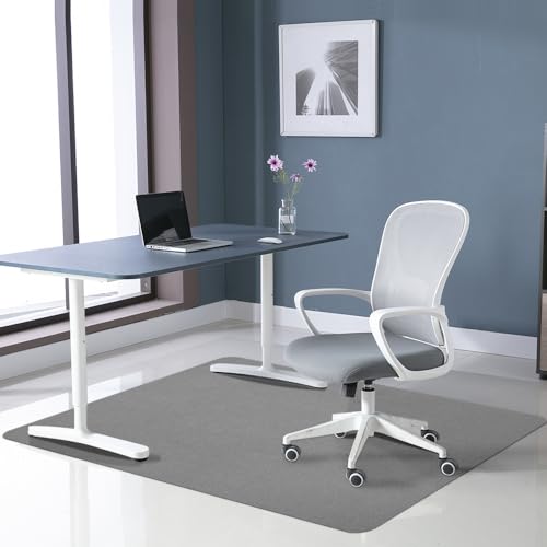 Office Chair Mat for Hardwood Floor&Tile,55"x35" Anti-Slip Desk Chair Mat,Low-Pile Mat,Multi-Purpose Hardwood Floor Protector for Office,Home (Light Grey, 35 * 55IN) - color: Light Grey, size: 35*55IN