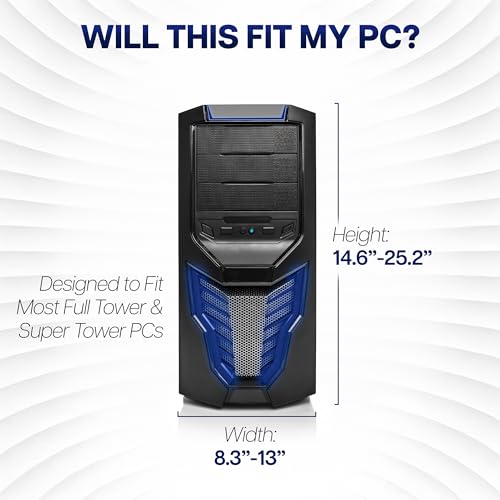 VIVO Adjustable Clamp-On Desk and Wall Installation Gaming PC Mount, USB Ports, Large Computer Case CPU Holder with Swivel Action and Secure Locking, Holds 44 lbs, Black, MOUNT-PCC2L