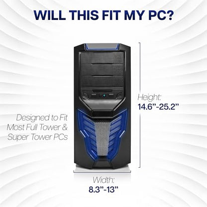 VIVO Adjustable Clamp-On Desk and Wall Installation Gaming PC Mount, USB Ports, Large Computer Case CPU Holder with Swivel Action and Secure Locking, Holds 44 lbs, Black, MOUNT-PCC2L