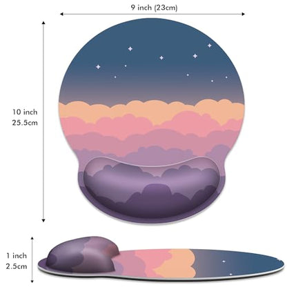 Ergonomic Mouse Pad with Wrist Support,Pink Rainbow Mouse Pad with Wrist Rest,Relieve Wrist Pain Mousepad Non-Slip Rubber Base,Cute Mouse Pads for Desk,Computers,Laptop,Office,Gaming,Accessories - color: Pink Rainbow