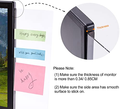 2 Pcs Computer Monitor Memo Board for Frameless Monitors,11.8 X 3.15 Inch Monitor Sticky Note Holder Computer Monitor Message Board for No Edge Monitors