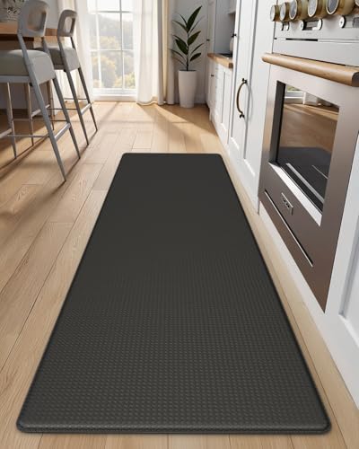 Kitchen Mats for Floor - 17"x59" Anti Fatigue Mats for Kitchen Floor - Non Slip Cushioned Rugs for Standing - Black - color: Black, size: 1pc: 17" x 59" x 0.4"