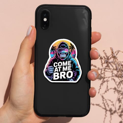 (Set of 4) I'd Rather Be Playing Tag Gorilla Sticker, Come at Me Bro Decal Gift, VR Player Virtual Reality User Hazard Gamer Funny Warning Stickers 3 Inches
