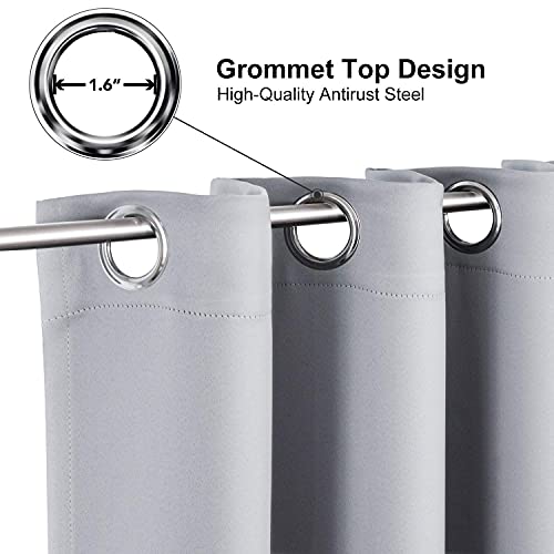 ChrisDowa Small Window Curtains 40 inches Long for Bedroom - Grommet Short Thermal Insulated Room Darkening Curtains for Kitchen (2 Panels, Light Grey, 29 x 40 Inch) - color: Light Grey, size: 29"W x 40"L (Pack of 2)