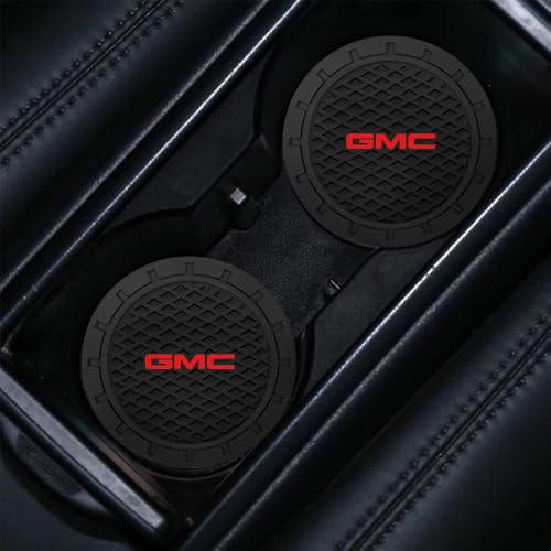 2PCS Car Cup Holder Coasters,Non-Slip Car Coasters for Drink Holder Compatible with GMC Sierra Denali Canyon Terrain Yukon Jimmy Acadia Series,Vehicle Inner Accessories for Cup Insert Mat,Silicone - color: Bd-mgc