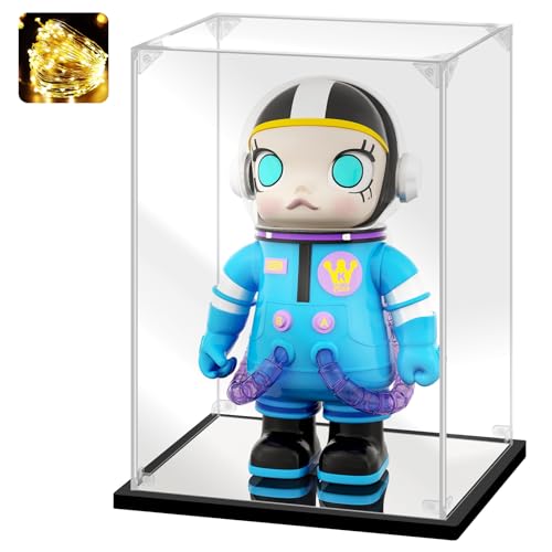 Acrylic Display Case for Collectibles Assemble Acrylic Display Box for Bearbrick 400% Lego 76191 Clear Acrylic Case for Display Dolls Action Figures Storage(Black,9.8*9.8*13.8 inch) - size: 9.8*9.8*13.8 inch