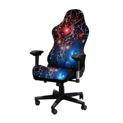 Gaming Chair Covers, 3D Printing Stretchable Soft Non-Slip Easy to Install Gamer Chair Cover with Armrest Cover(No Chair)(L) - color: L