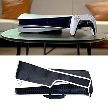 Horizontal Dust Cover For PS5 Console. EMiEN Oxford Fabric Anti-Scratch Waterproof Dust Guard With Back Cable Port For SONY Playstation 5 Console Digital & Disk Version