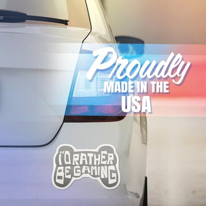 Gamer Sticker - I'd Rather Be Gaming Sticker - Video Game Decal - Gaming Laptop Sticker - Gamer Gift - Gamer Vinyl Decal - Gaming Car Sticker - 5" Vinyl Sticker - Durable Design f AAS1494