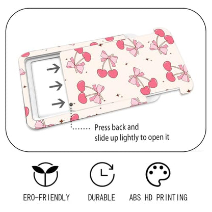 ID Badge Holder with Lanyard Fashionable ID Card Holders with Retractable Lanyards Soft Fiber Metal Clip Sturdy Buckle for Key Wallet Work Nurse Teacher (Pink Bow Cherry) - color: Pink Bow Cherry