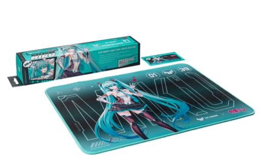 ASUS TUF Gaming P1 Hatsune Miku Edition Portable Gaming Mouse Pad – 10” x 8” (Medium Size), Aqua, Protective Coating, Water-Resistant Surface, Durable Anti-Fray Stitching, Non-Slip Rubber Base