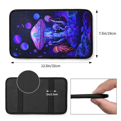 Center Console Cover Mushrooms Style Car Truck Interior Accessories Cute Boho Console Cover Purple Pink Armrest Cushion Pad Universal Fit for Most Vehicle, SUV, Truck - color: Mushroom