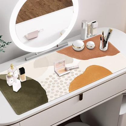 HAOCOO Boho Desk Mat, Computer Desk Pad, Large Mouse Pad for Desk, XXL Gaming Mousepad Cute for Desktop with Non-Slip Base, Waterproof Laptop Keyboard Mat for Office Home, Brown Beige - color: Boho Beige Cream Tan
