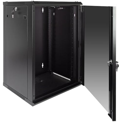 NavePoint 15U Wall Mount Consumer Series Server Cabinet Network Enclosure Locks, Fan - size: 15U