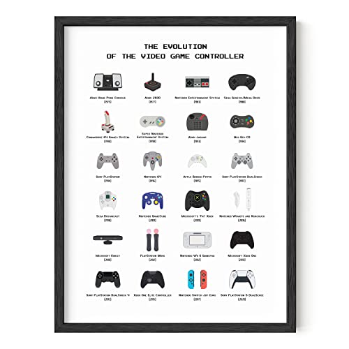 HAUS AND HUES Video Game Poster - Gamer Wall Decor for Boys Bedroom Posters, Video Game Room Decor for Teen Boys, Gaming Poster for Gamer Room Decor (Black Frame, 12x16) - color: Controller, size: 12"L x 16"W, style: Black Framed