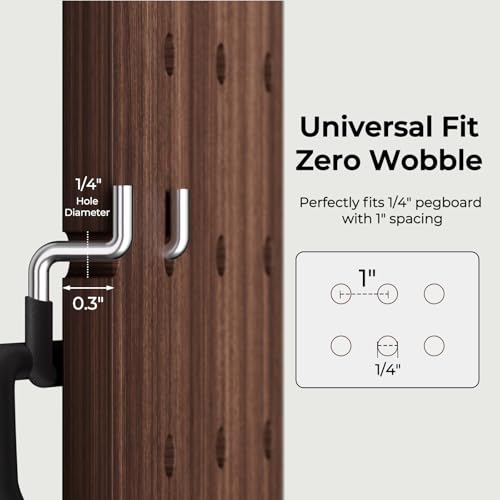 INCLY 36 Pack Heavy Duty Pegboard Hooks, 1/4" Pegboard Drill Holder Tool Utility Hooks, Peg Board Tool Hangers Accessories for Hanging Power Tools, Drill, Hammer, Workbench, Garage - size: 36 Pack