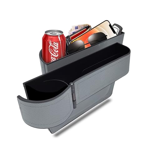 BAILISI Car seat gap filler organizer, 2 Pack multifunctional car seat organizer, car console side storage box can Holders phone, sunglasses, car keys, change(Gray) - color: Gray