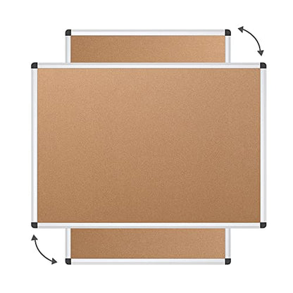 VIZ-PRO Cork Notice Board, 36 X 24 Inches, Silver Aluminium Frame - size: 36 X 24 inches