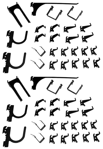 Wall Control 52-Piece Metal Hook Assortment - Black Steel Tool Board Hooks, Bulk Pack - Multi-Style Set Slotted Metal Pegboard Only - Garage, Shop, Kitchen, Home Storage Organization