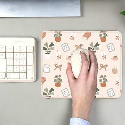 Mouse Pad for Desk with Stitched Edge, Premium Cute Washable Mouse Pads. Computer Mousepad with Non-Slip Rubber Base, Mousepads for Laptop, 9.25x7.75x0.12 inch (Calm Oasis) - color: Calm Oasis