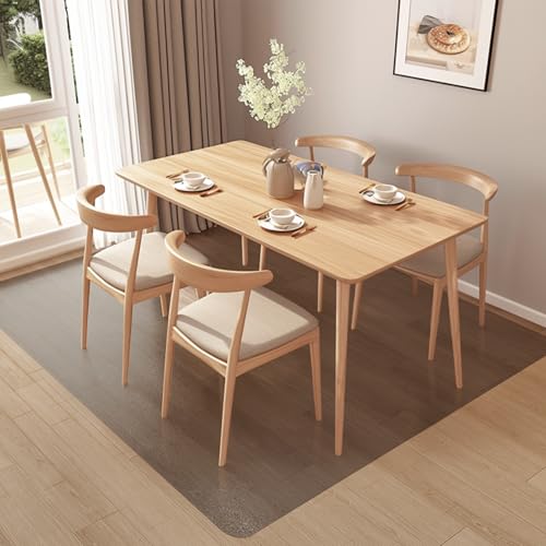 Area Mat for Hard Floors, 4'×6' Semi-Clear Black Vinyl Floor Protector for Under Dining Table, Waterproof Non-Slip Plastic Rug, Splat Mat for Under High Chair - color: Translucent Black, size: 4' x 6' (Rectangular)