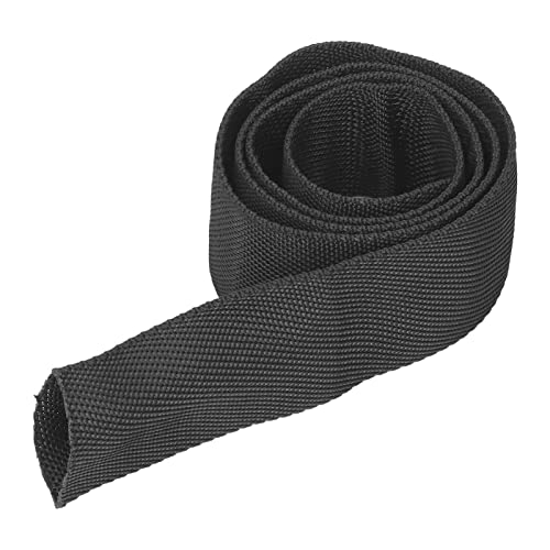 Chain Sleeve Winch Rope Protector, Fydun Polyester Winch Rope Protective Sleeve Black Winch Cover Universal for 5cm/1.97in Width Cable Line(1M) - size: 1M