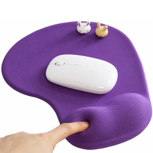 Office Mousepad with Gel Wrist Support - Ergonomic Gaming Desktop Mouse Pad Wrist Rest - Design Gamepad Mat Rubber Base for Laptop Computer -Silicone Non-Slip Special-Textured Surface (07Purple) - color: 07Purple