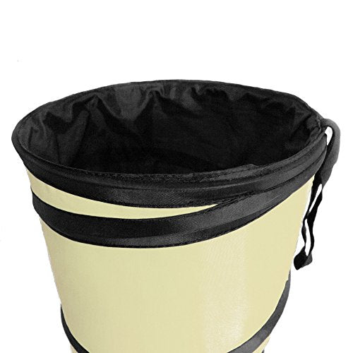 FH Group Automotive Waterproof Portable Collapsible Large Can Garbage Container fits Most Cars,Polyethylene, SUVs, and Trucks Beige Trash - color: Beige, style: Large