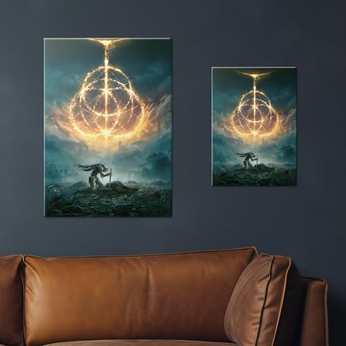 Displate Metal Poster ELDEN RING Wall Art L | Wall-safe magnetic mounting, no drilling or tools. Easy to mount, artwork, wall decor home living room, bedrooms, offices. - size: 26.6"L x 18.9"W