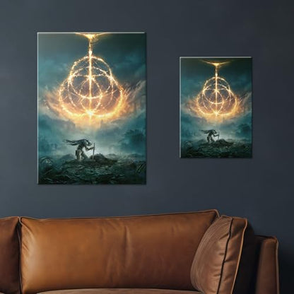 Displate Metal Poster ELDEN RING Wall Art M | Wall-safe magnetic mounting, no drilling or tools. Easy to mount, artwork, wall decor home living room, bedrooms, offices. - size: 17.7"L x 12.6"W
