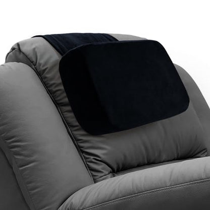 HOMBYS Memory Foam Neck Pillow for Recliner, Adjustable Headrest Cushion with Soft Plush Fabric and Medium Firm Filling, Design for Recliner Sofa Armchair, Machine Washable and Non-Slip (Black) - color: Black