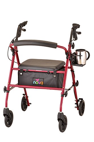 NOVA Cup Holder for Walker, Rollator, Transport Chair, Wheelchairs – Universal Fit on Round Tube Only, Adjustable & Foldable Drink Holder (Pack of 2) - size: 1 Count (Pack of 2)